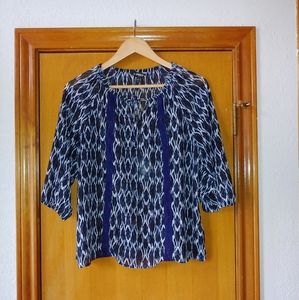 EXPRESS blue sheer peasant top